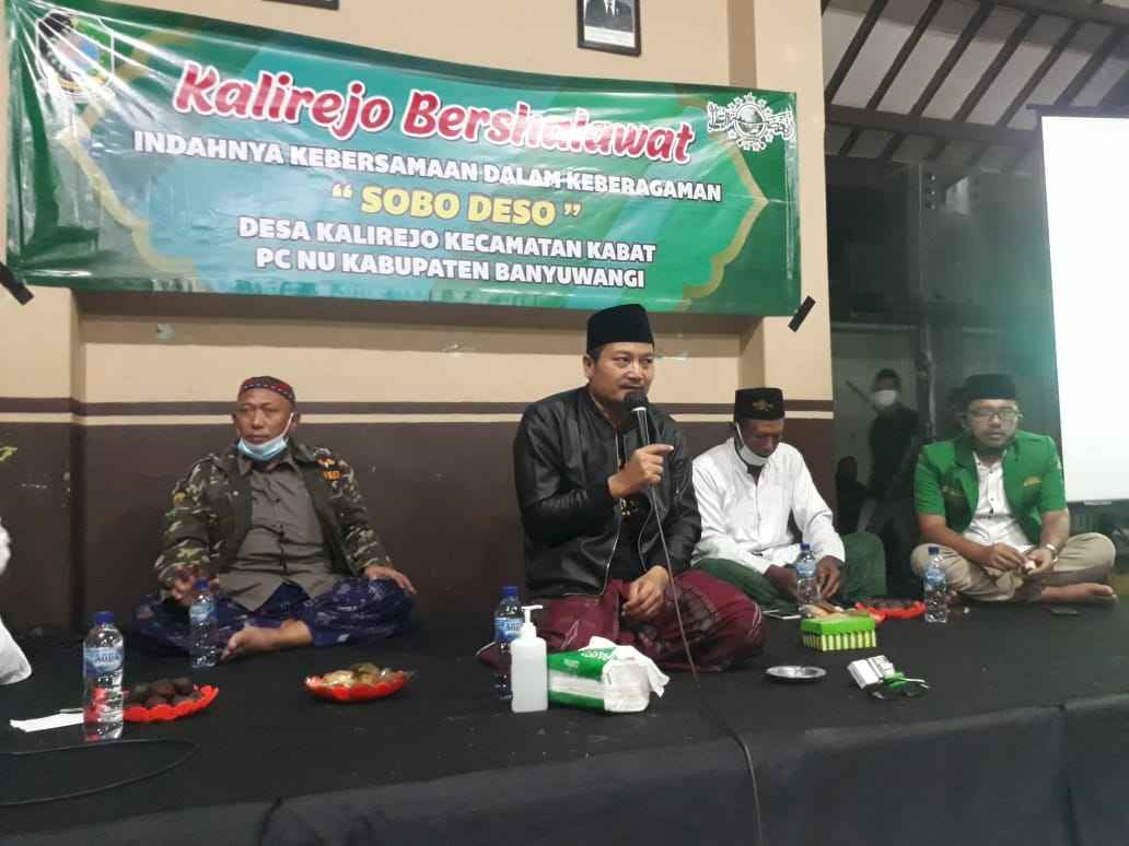 Patuhi Prokes “Sobo Deso” PCNU Banyuwangi Bersama Desa Kalirejo Bersholawat