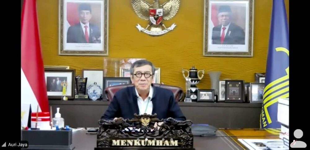 Audensi Virtual PWI Pusat/Panitia HPN 2021 bersama Menteri Hukum dan HAM
