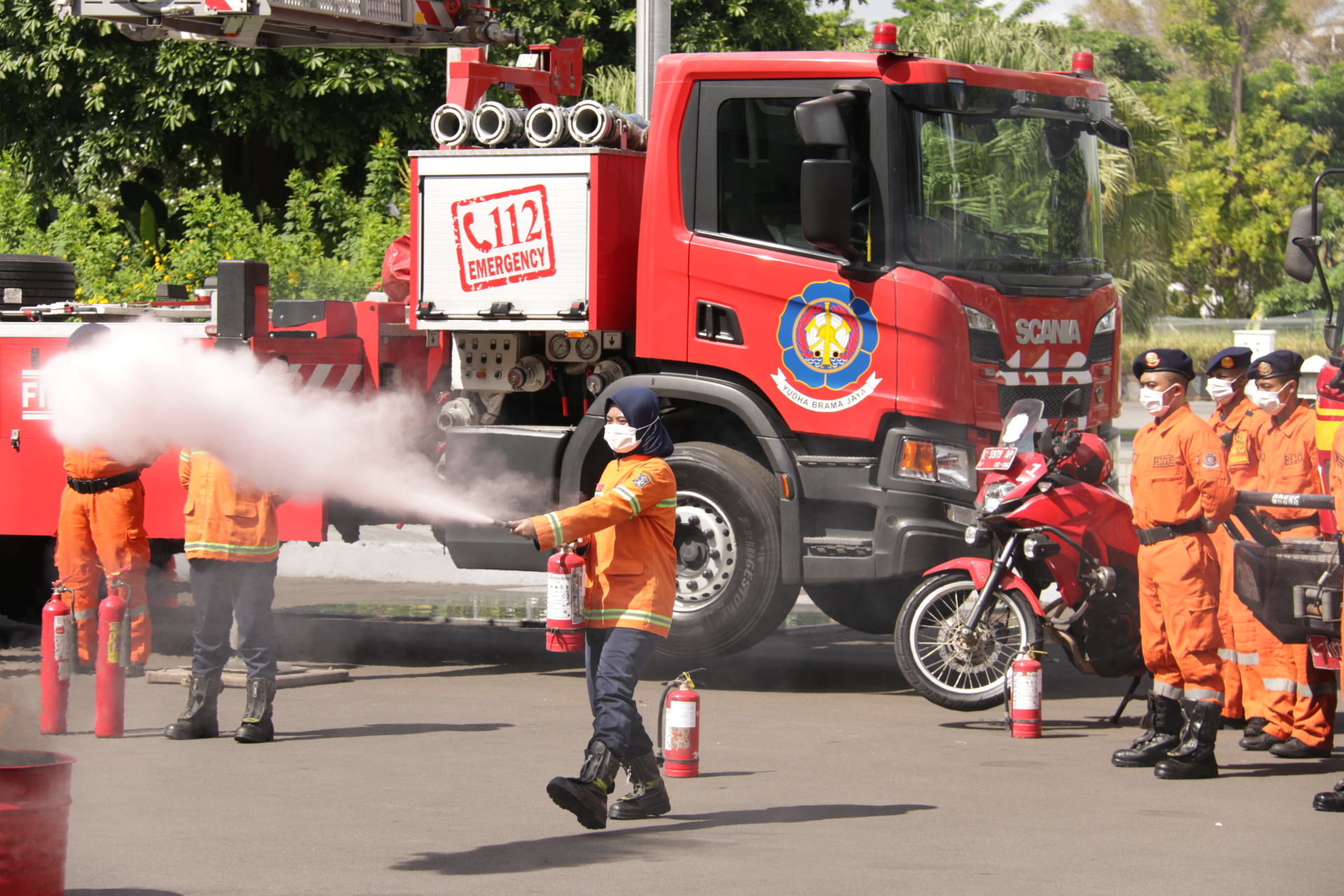 Simulasi Mitigasi Bencana Kebakaran, Juru Padam Sebenarnya adalah Warga