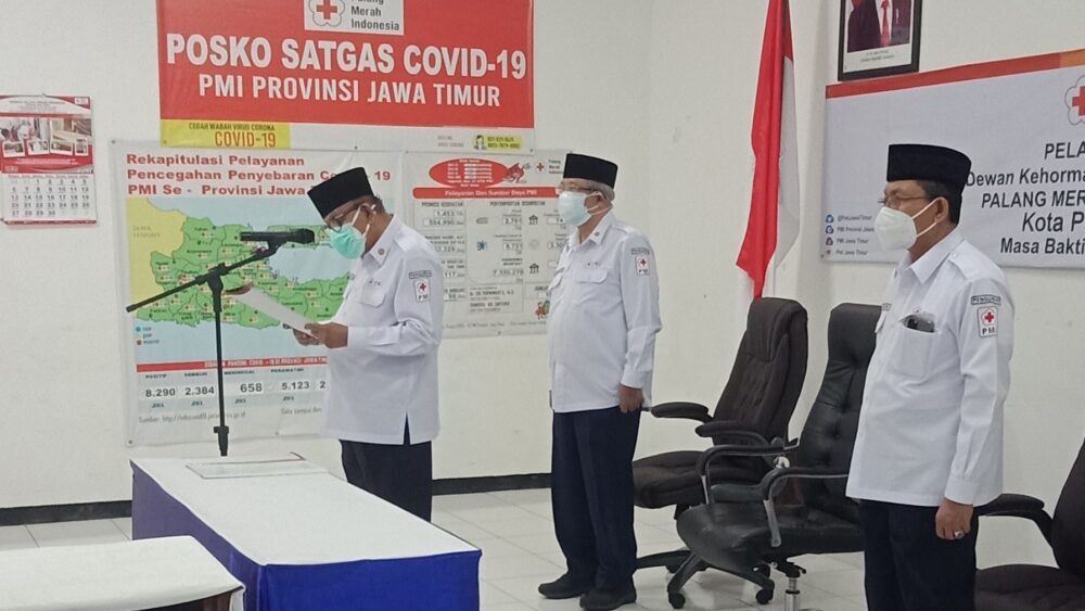 Dilantik H Imam Utomo S, Wawali Adi Wibowo Ketua PMI Kota Pasuruan
