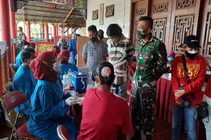 Program Vaksinasi Kodim 0811 Tuban Sasar Klenteng,Ponpes dan Tempat Wisata