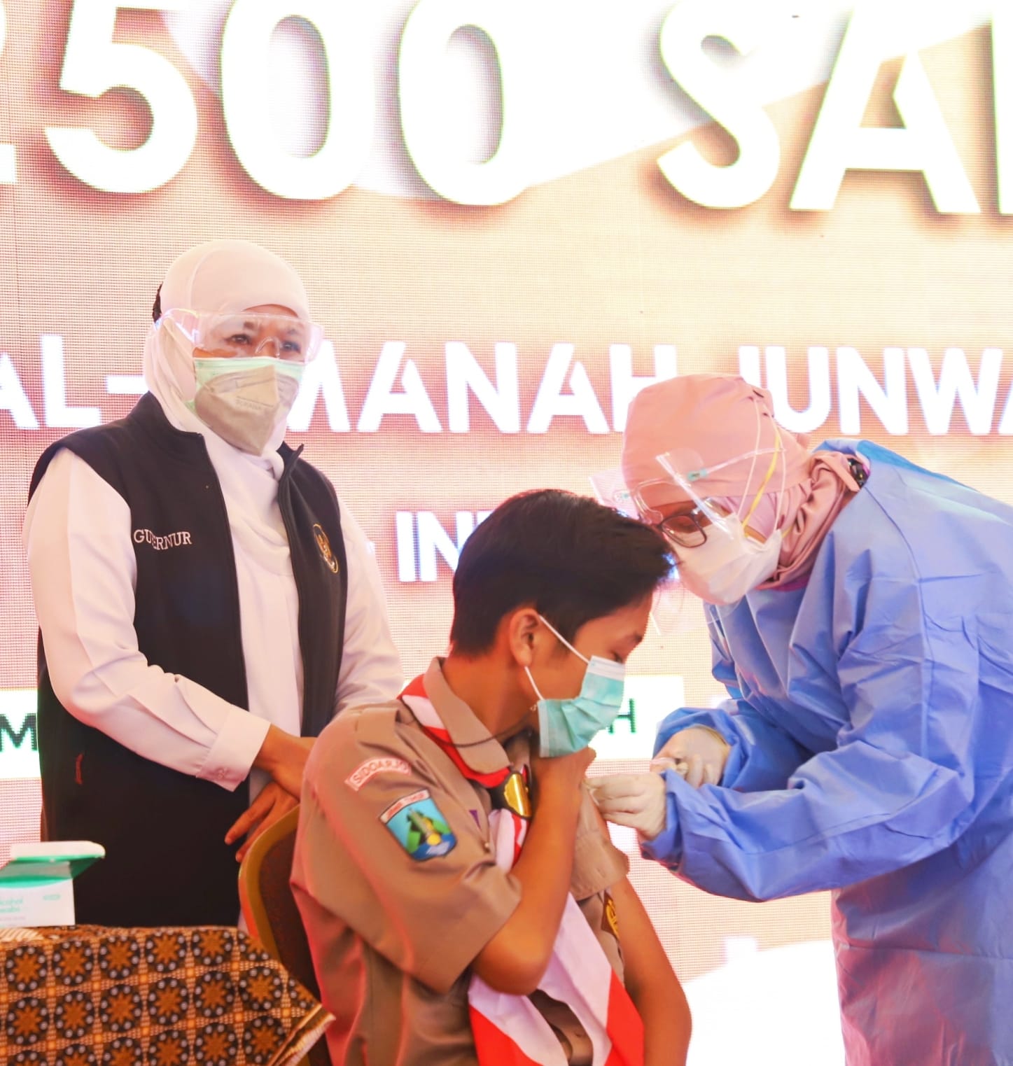 2500 Santri Al-Amanah Junwangi Ikuti Vaksinasi