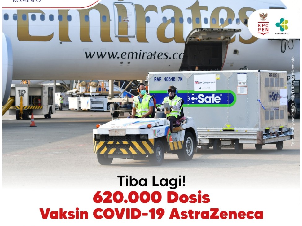 Datang Lagi! 620.000 Dosis Vaksin COVID-19 Astra Zeneca