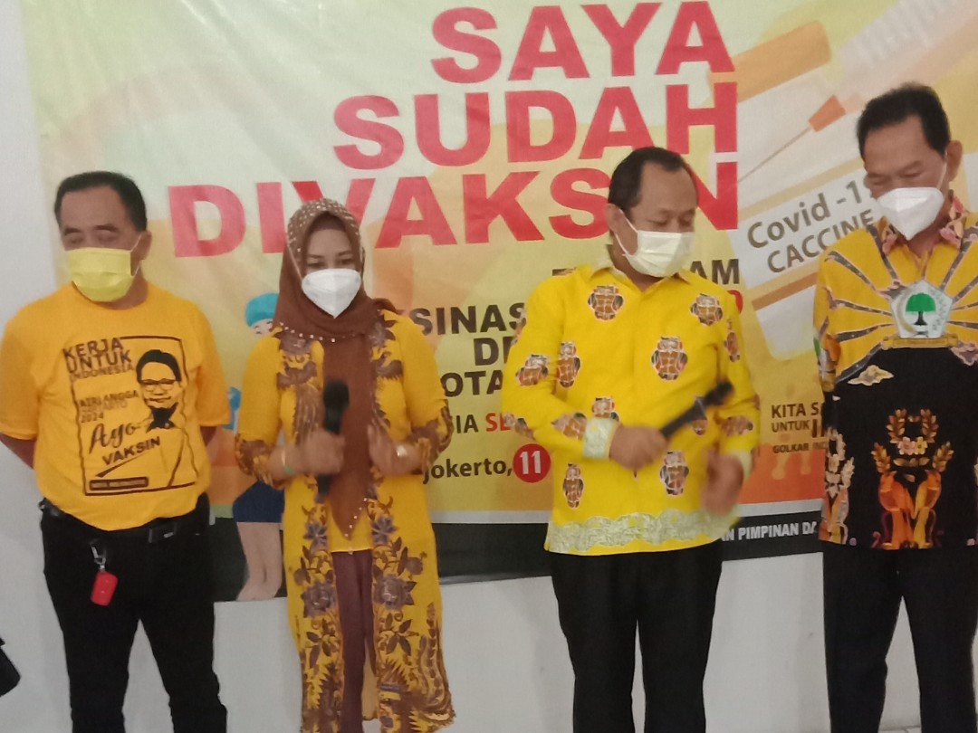 Vaksinasi Kota Mojokerto Capai 117 Persen, M. Sarmuji: Golkar Dukung Program Walikota