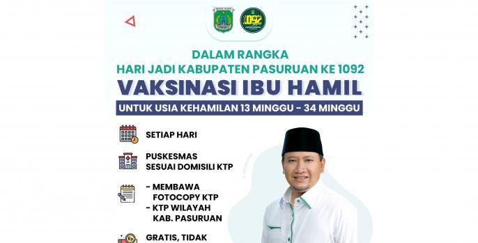 Vaksinasi Khusus Ibu Hamil Meriahkan HUT Kab. Pasuruan ke 1092