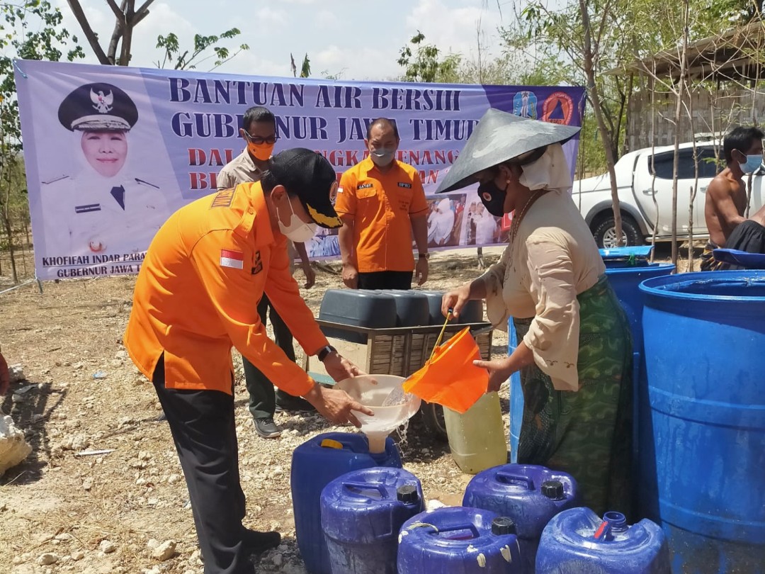 Droping Air Bersih BPBD Jatim Bergeser ke Bangkalan