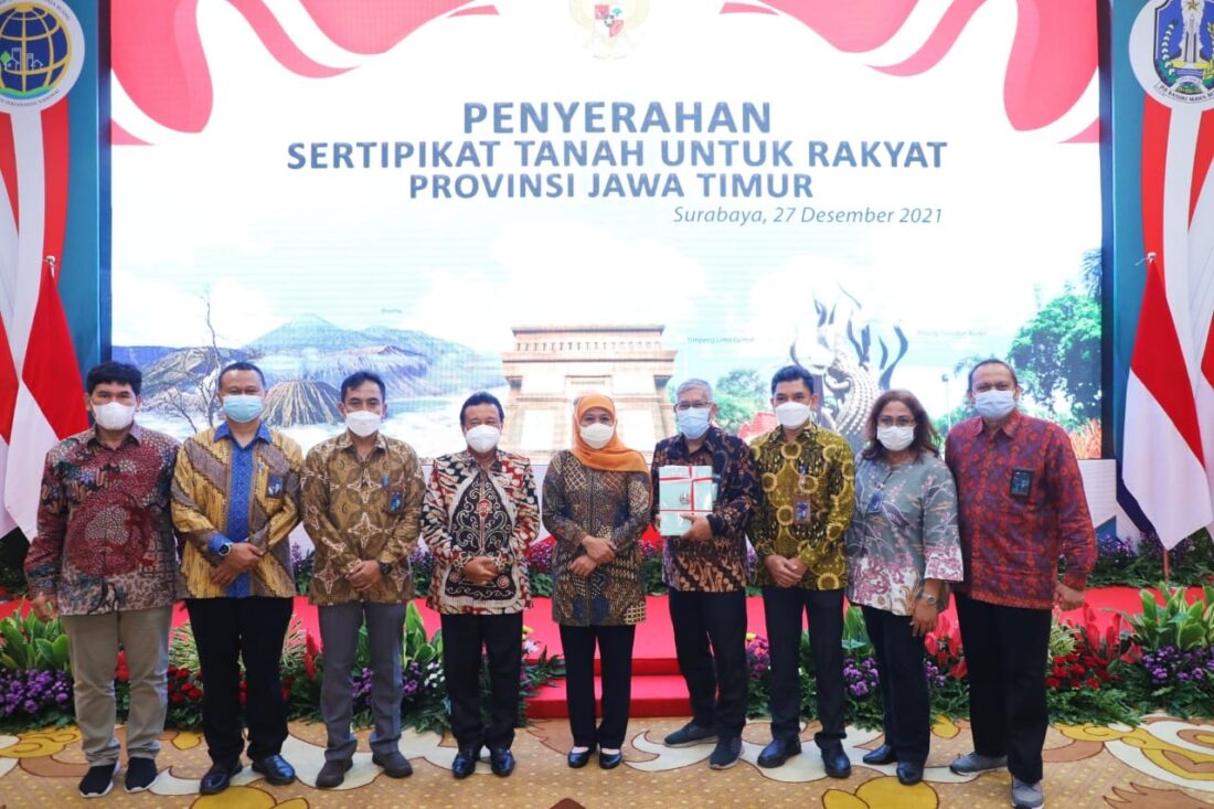 Selama Tahun 2021 1,3 Juta Sertifikat Berhasil Diselesaikan, Gubernur Nilai Kinerja BPN Jatim Maksimal