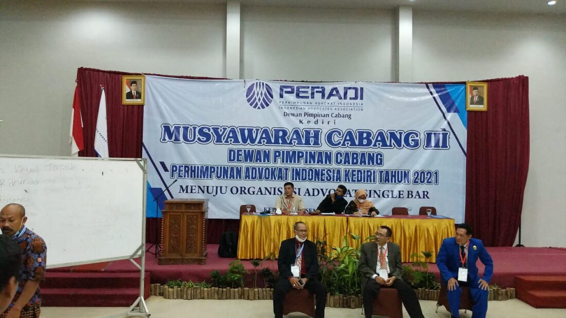Basuki Rahmadi Terpilih Ketua Peradi Cabang Kediri Periode 2021-2026