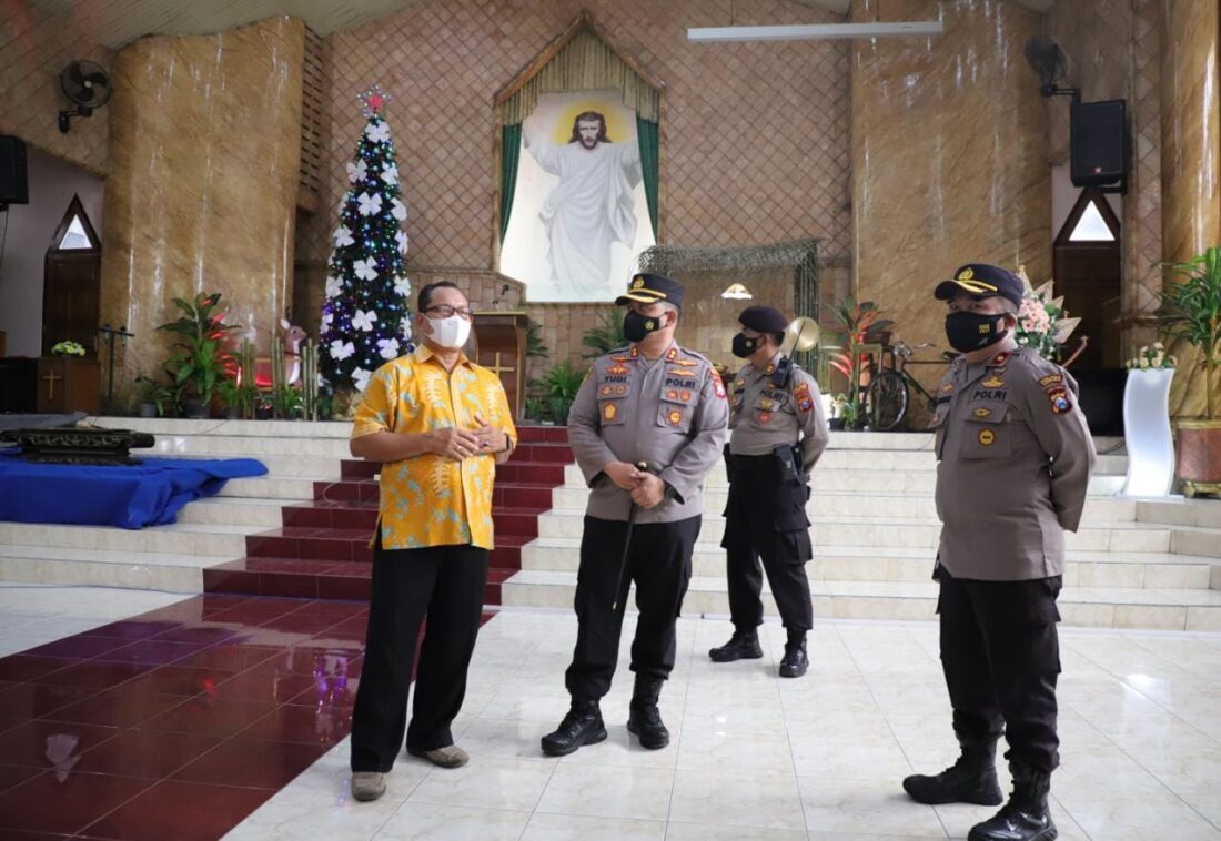 Jelang Natal 2021, Kapolres Kediri Kota Pastikan Keamanan dan Persiapan di Gereja Getsmani