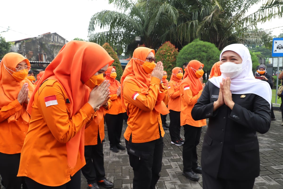 Pesan Gubernur Khofifah Pada Apel ASN : Jangan Terlambat Antisipasi Bencana