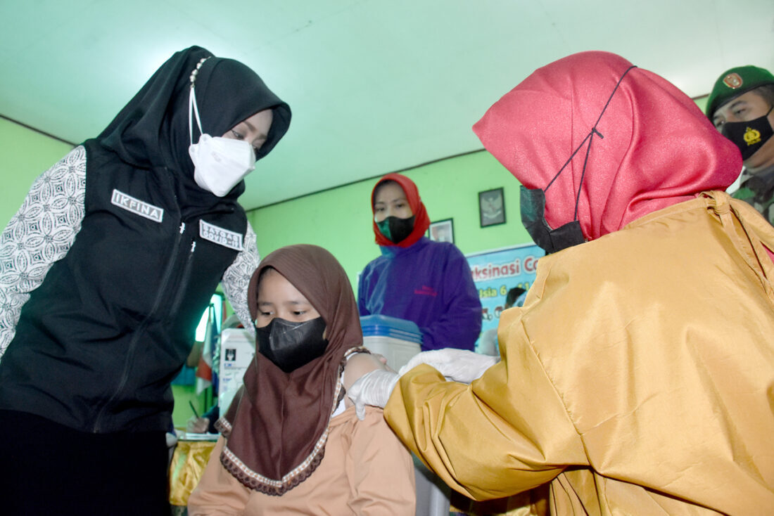 Dinkes & Dispendik Kab. Mojokerto Berkolaborasi Dengan BIN Jatim Kebut Vaksinasi C-19 Bagi Anak Usia 6–11 Tahun