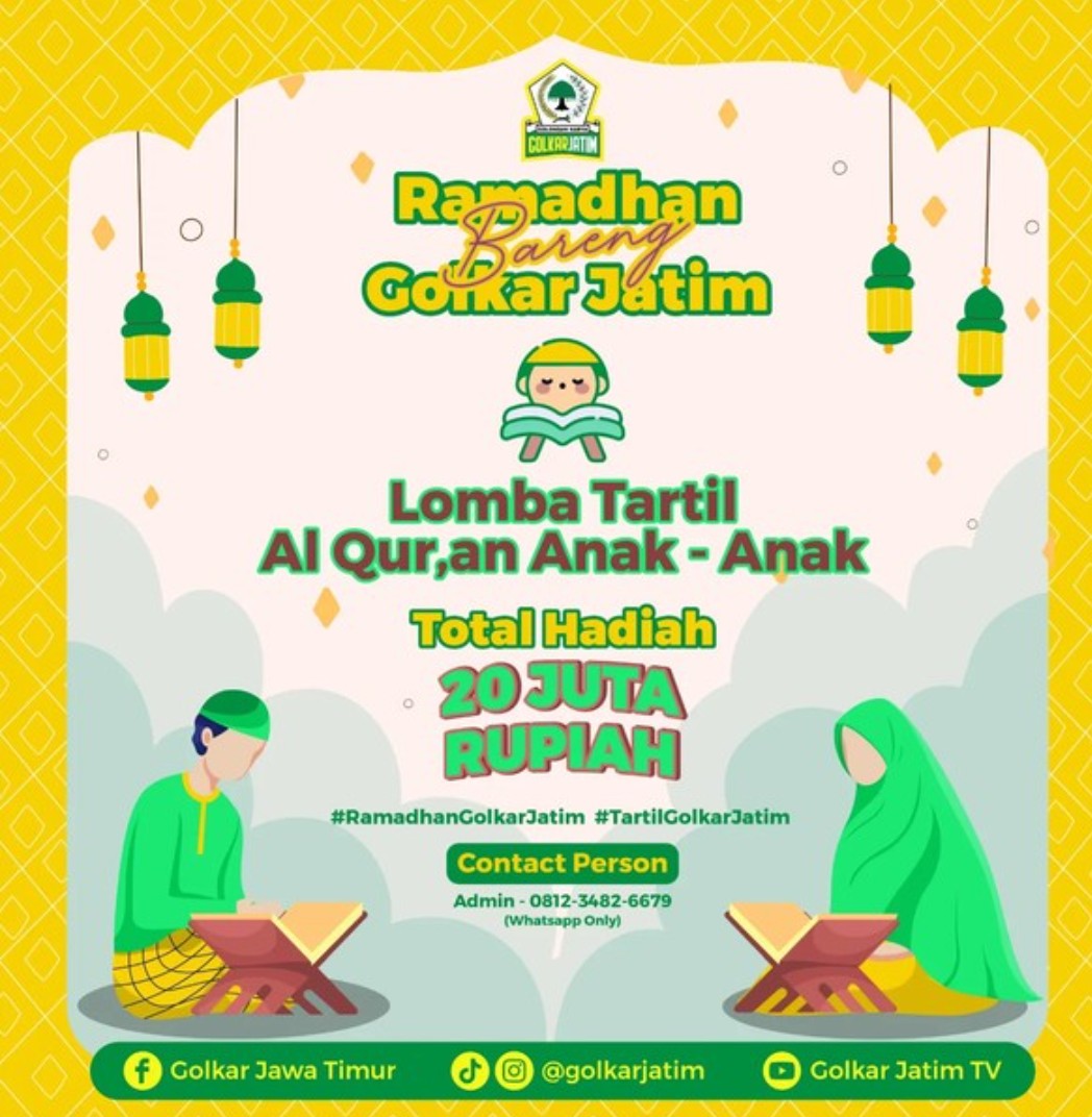 Golkar Jatim Luncurkan Lomba Tartil Al Qur’an Untuk Anak Usia 5-12 Tahun