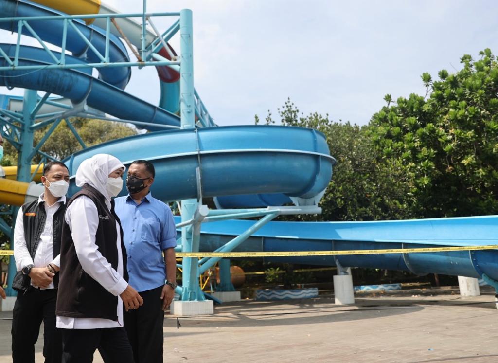Tinjau Ambrolnya Prosotan Waterpark, Gubernur  Minta Korban Ditangani Tuntas Dan Investigasi Hingga Tuntas Pula