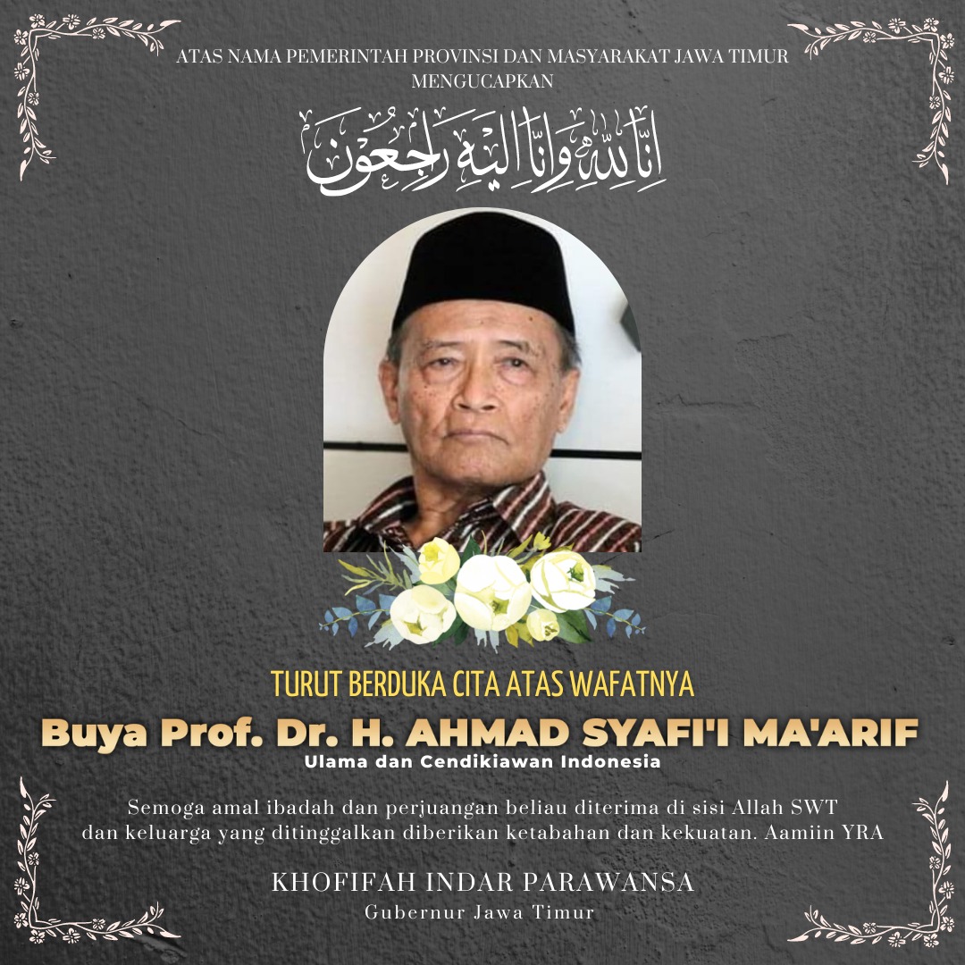 Gubernur Khofifah Ajak Masyarakat Jatim Sholat Ghaib Untuk Buya Syafii Maarif