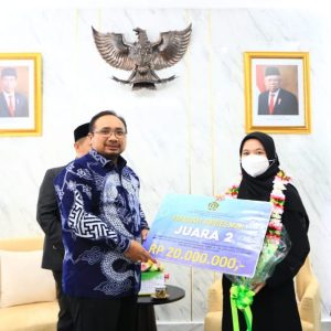 Menteri Agama Yaqut Cholil Terima Dua Hafiz Indonesia Juara MTQ Internasional di Amerika