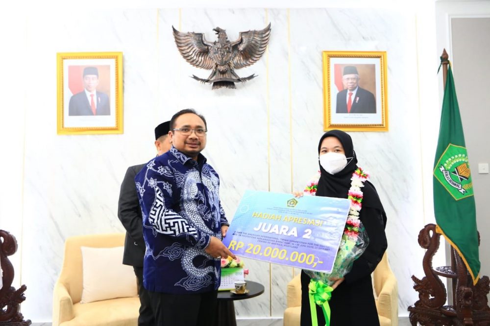Menteri Agama Yaqut Cholil Terima Dua Hafiz Indonesia Juara MTQ Internasional di Amerika