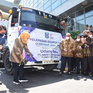 Gubernur Khofifah Lepas Eksport Komoditas Perikanan ke Republik Dominika dan Jepang Gubernur Khofifah Lepas Eksport Komoditas Perikanan ke Republik Dominika dan Jepang
