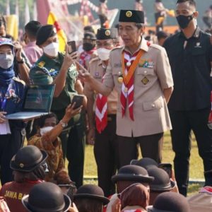 Presiden Jokowi Kunjungi Jamnas Pramuka Cibubur