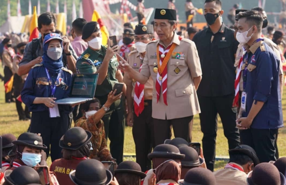 Presiden Jokowi Kunjungi Jamnas Pramuka Cibubur