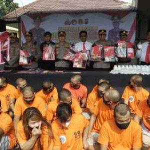 Polresta Mojokerto Tangkap 33 Tersangka Bandar dan Kurir Narkoba