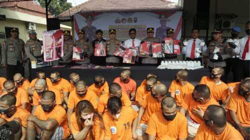 Polresta Mojokerto Tangkap 33 Tersangka Bandar dan Kurir Narkoba