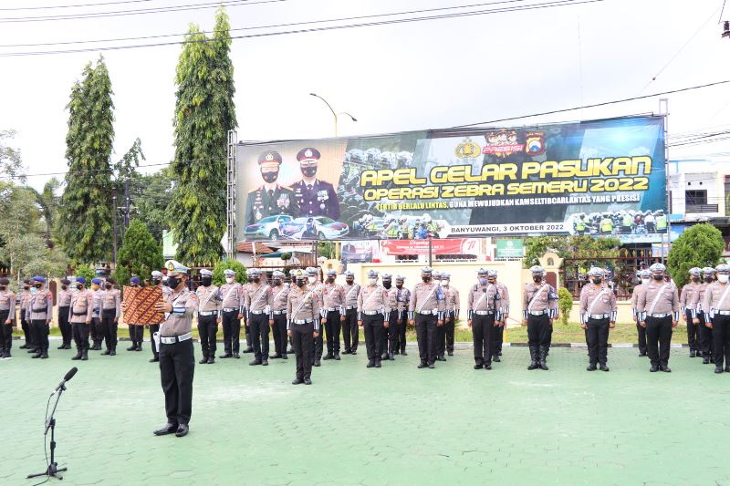 Polresta Banyuwangi Giat Operasi Zebra Semeru 2022 Selama 14 Hari