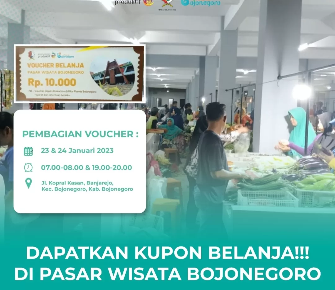 Minat Masyarakat Tinggi, Pemkab Bojonegoro Siapkan Kupon Belanja di Pasar Wisata