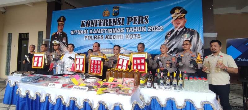 Polres Kediri Kota Rilis Kinerja Sepanjang 2022, Berikut Catatan Data Kamtibmas