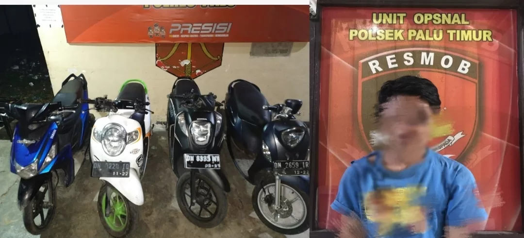 Kembali Gasak Empat Unit Motor, Residivis Curanmor Ditangkap Polsek Palu Timur