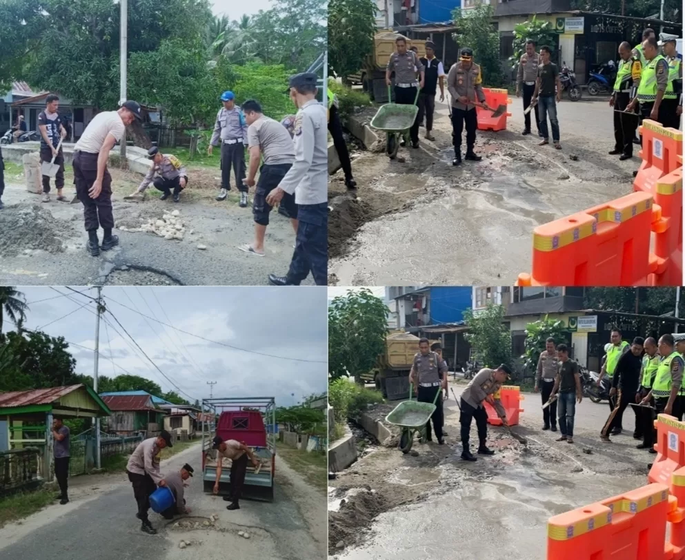 Aksi Mulia “Tambal Jalan berlubang” Cara Polisi laksanakan Ops Keselamatan Tinombala 2023