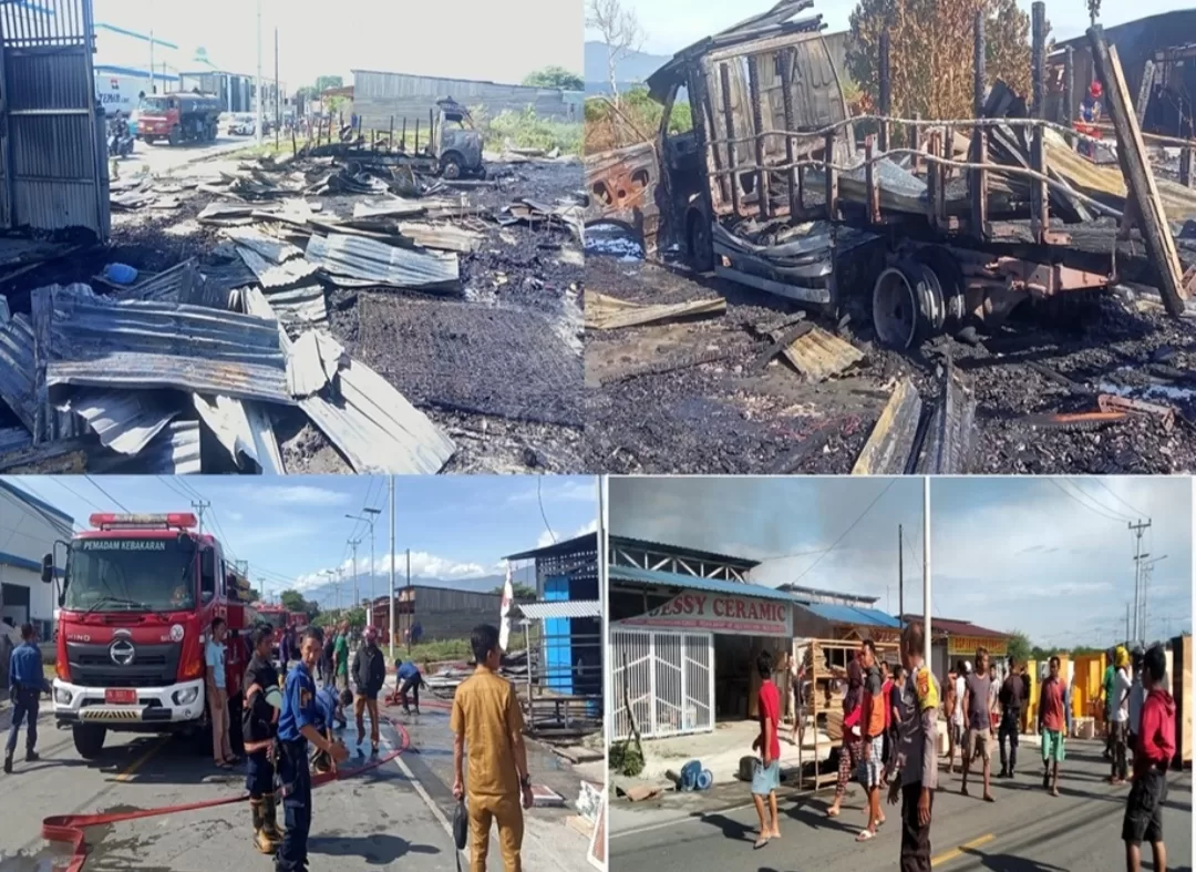 Tiga Lapak Dan Satu Truck Terbakar, Diduga akibat Korsleting Listrik