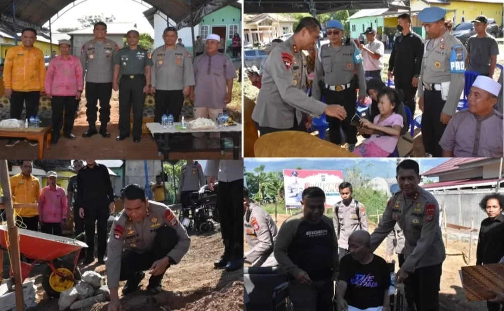 Kapolda Sulteng Letakkan Batu Pertama Bedah Rumah, Polda Sulteng Peduli