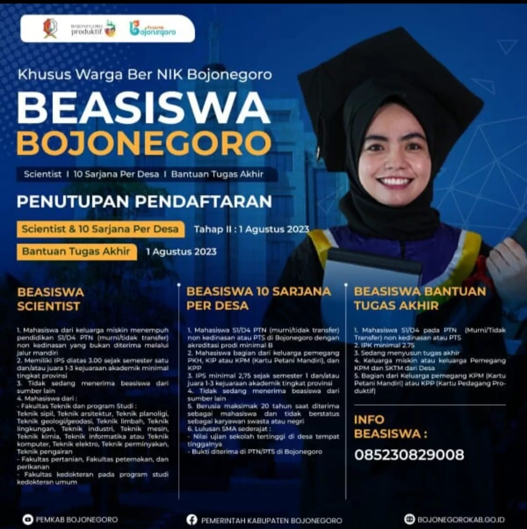 Pemkab Bojonegoro Buka Pendaftaran Beasiswa, Tingkatkan SDM untuk Generasi Masa Depan