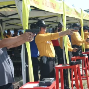 177 Peserta Ikuti Lomba Menembak Hari Bhayangkara ke 77 di Polda Sulteng