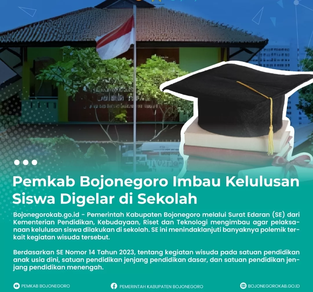 Pemkab Bojonegoro Imbau Kelulusan Siswa Digelar di Sekolah