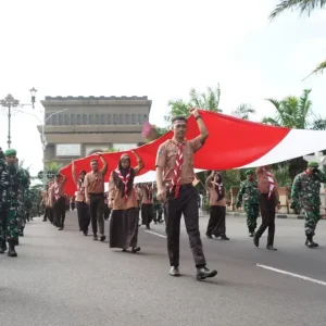 Rawat Kebinekaan, Ribuan Pemuda Kabupaten Kediri Ikuti Kirab Kebangsaan