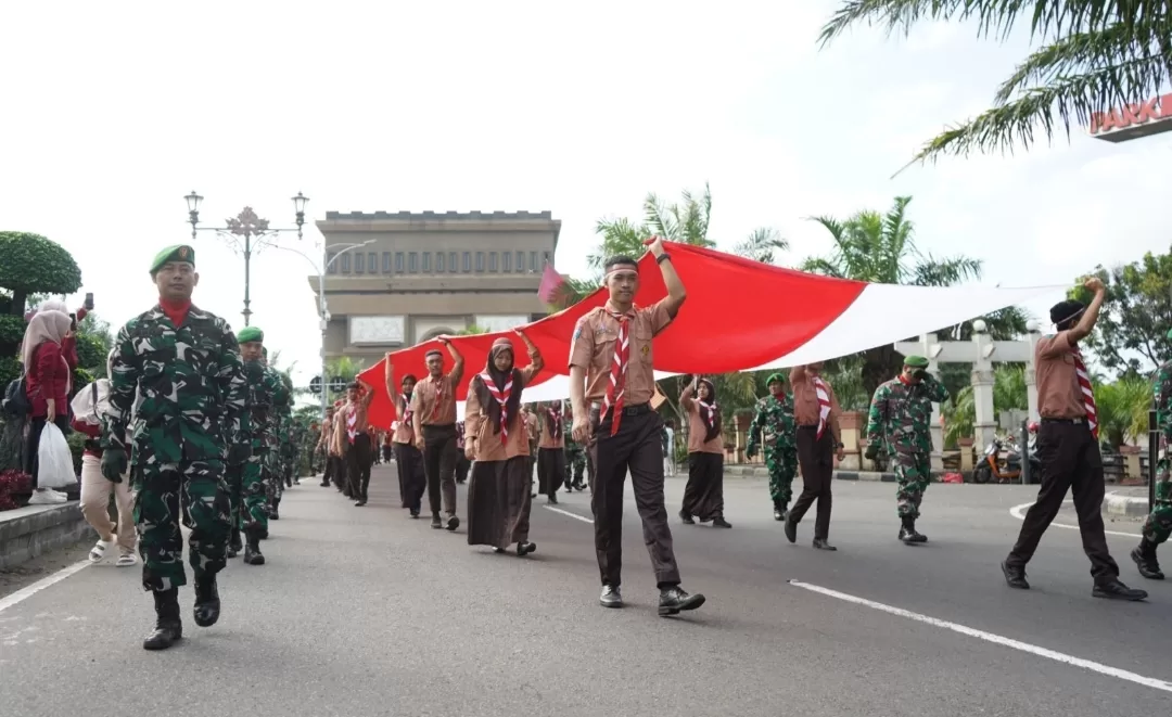 Rawat Kebinekaan, Ribuan Pemuda Kabupaten Kediri Ikuti Kirab Kebangsaan