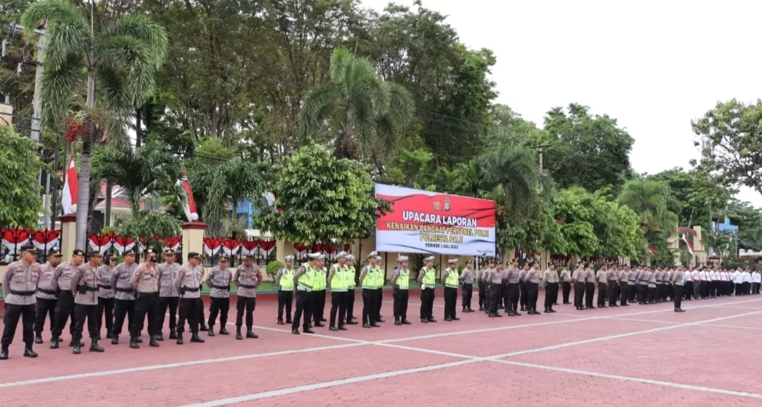 18 Anggota Polresta Palu Naik Pangkat 