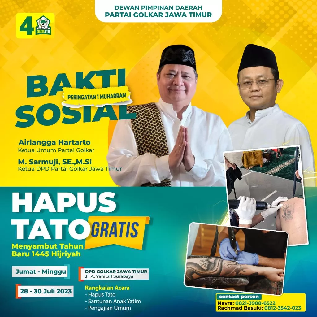 Golkar Jatim Gelar Hapus Tato Gratis