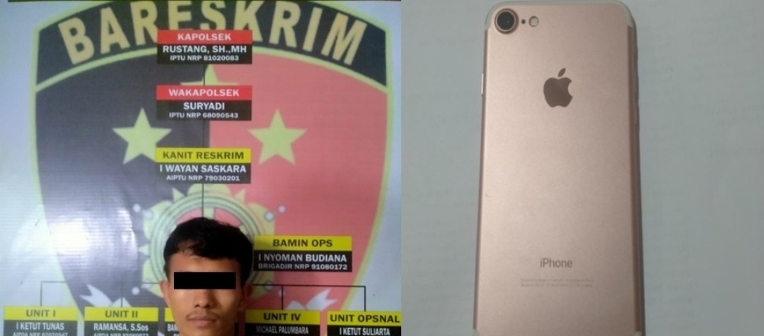 Harga Lumayan fantastis, Pencuri Nekat Gasak Dua Unit Handphone, Namun Tertangkap Polisi