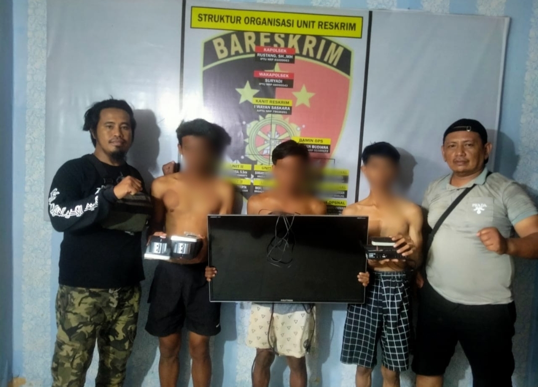 Polsek Palu Barat Tangkap Tiga Pelaku Pencurian dan Penada Barang Elektronik