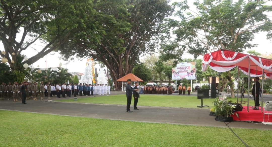Banyuwangi Gelar Upacara HUT ke 78 Provinsi Jatim