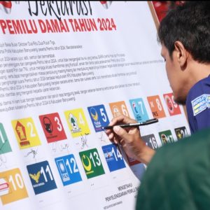 Penyelenggara Pemilu di Banyuwangi Gelar Deklarasi Pemilu Damai
