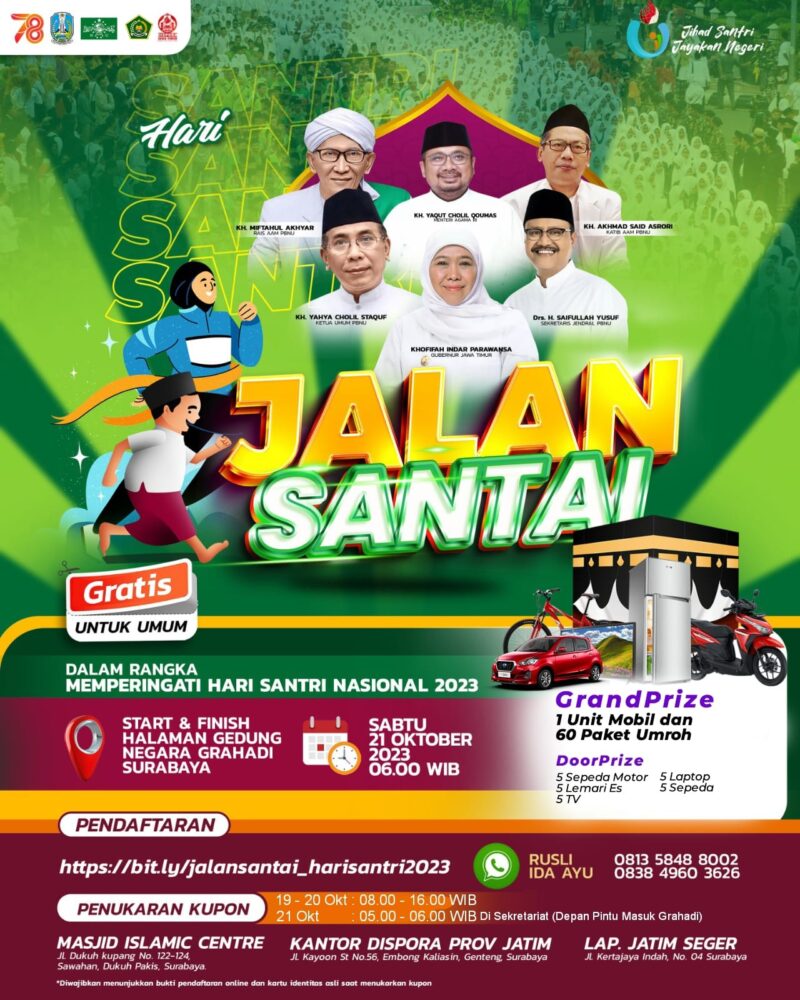 Wow Keren, Jalan Sehat Hari Santri Sediakan Hadiah Mobil dan 60 Paket Umroh