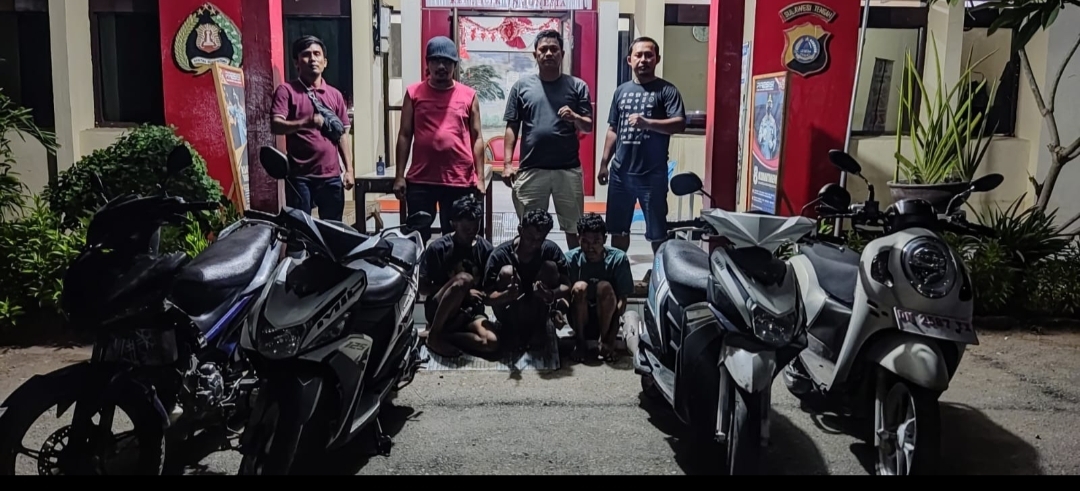 Polisi Palu Sergap Tiga Pencuri 4 Unit Sepeda Motor Saat Asik Transaksi
