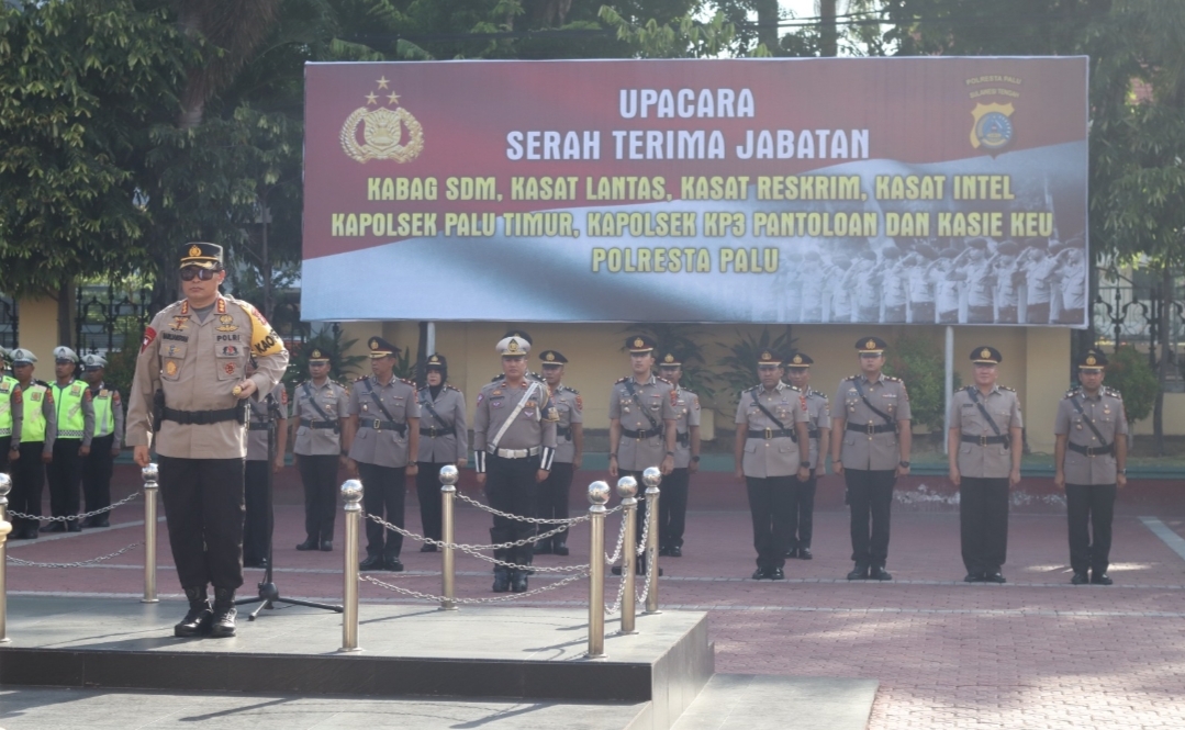 Tujuh Pejabat Utama Polresta Palu Bergeser, Kapolresta : Ini sebagai bentuk penyegaran