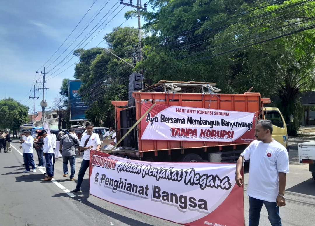 Hari Anti Korupsi Sedunia, Aliansi Aktivis Banyuwangi Gelar Aksi Turun Jalan
