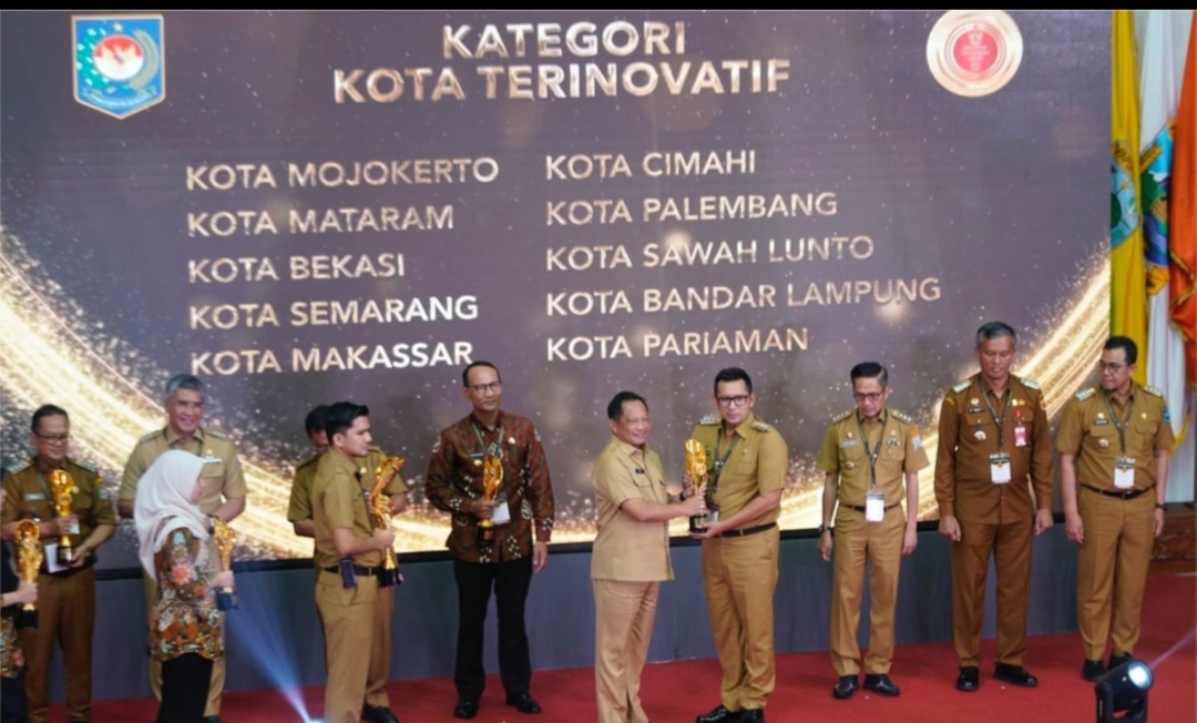 Kota Mojokerto Raih Penghargaan Bergengsi dari Mendagri Sebagai “Kota Terinovatif’ IGA 2023”