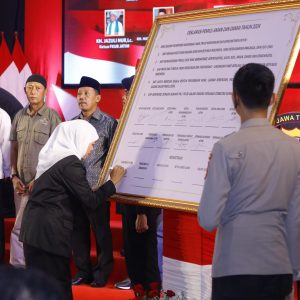 Gubernur Khofifah dan Forkopimda Jatim Deklarasi Pemilu Damai