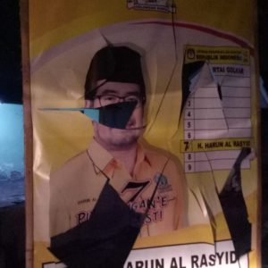 Baliho Caleg DPR RI Asal Golkar Harun Al Rasyid Jadi Incaran Vandalisme